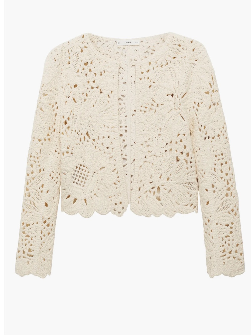 Mango Crochet Openwork Cardigan - Cream Brand New With Tags